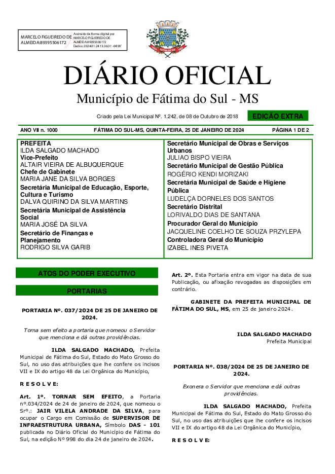 Diário Oficial - Edição nº 1000