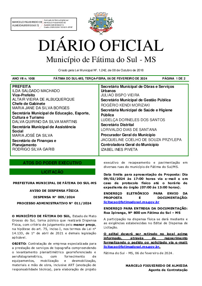 Diário Oficial - Edição nº 1008