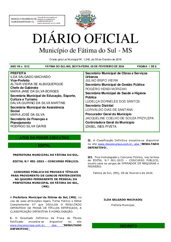 Diário Oficial - Edição nº 1012