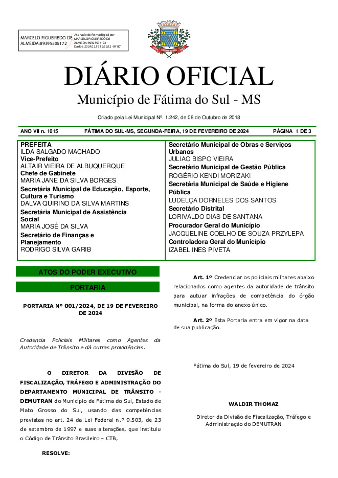 Diário Oficial - Edição nº 1015