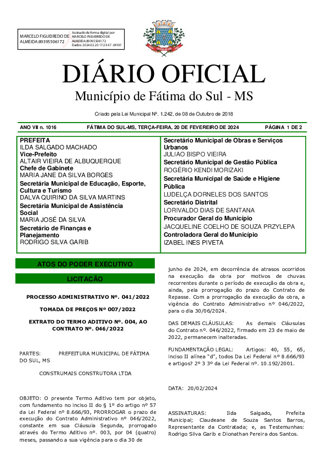 Diário Oficial - Edição nº 1016