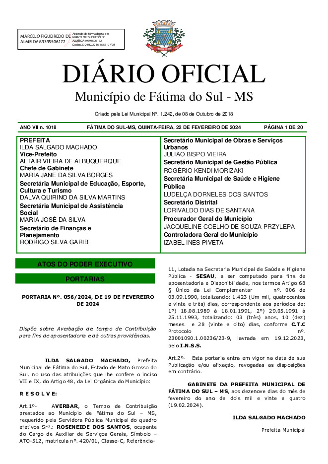 Diário Oficial - Edição nº 1018