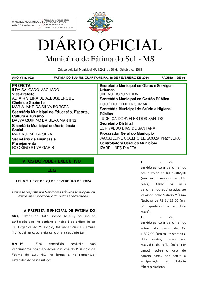 Diário Oficial - Edição nº 1021