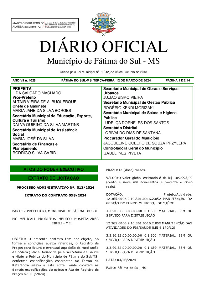 Diário Oficial - Edição nº 1028