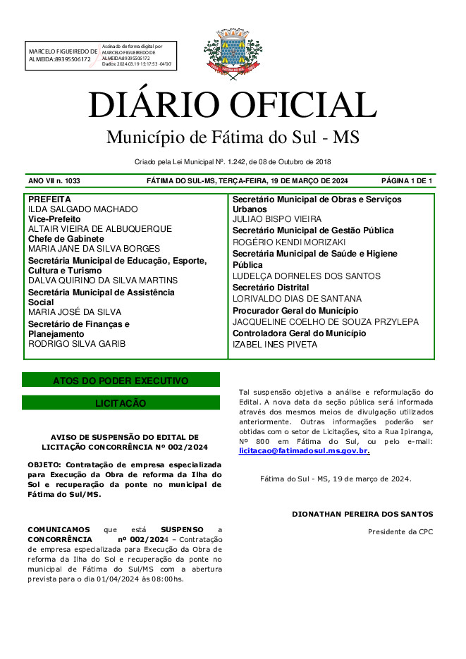 Diário Oficial - Edição nº 1033