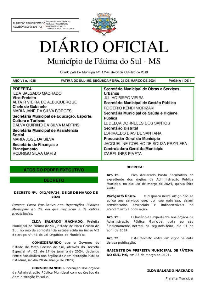 Diário Oficial - Edição nº 1036