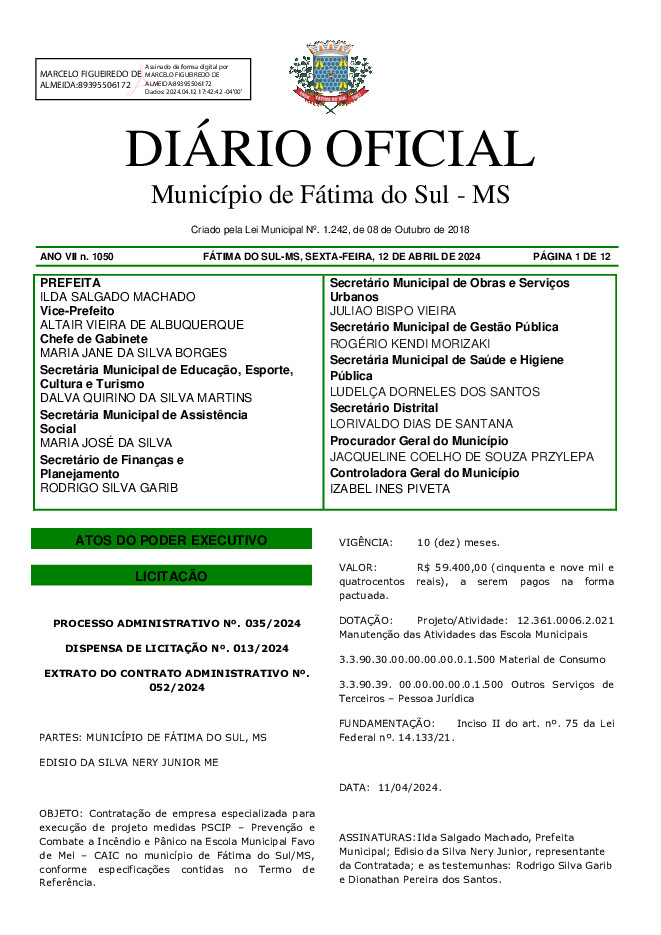 Diário Oficial - Edição nº 1050