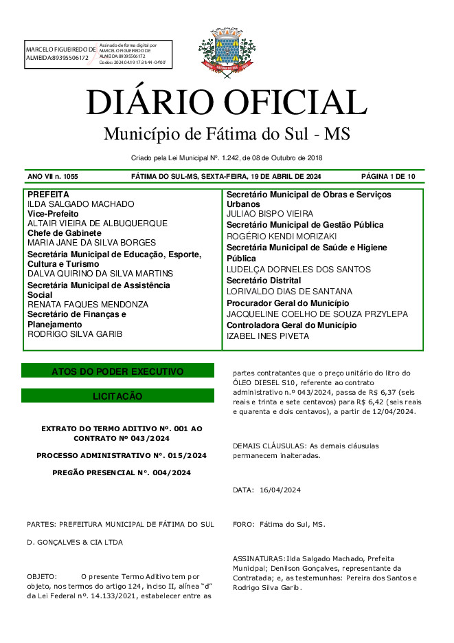 Diário Oficial - Edição nº 1055