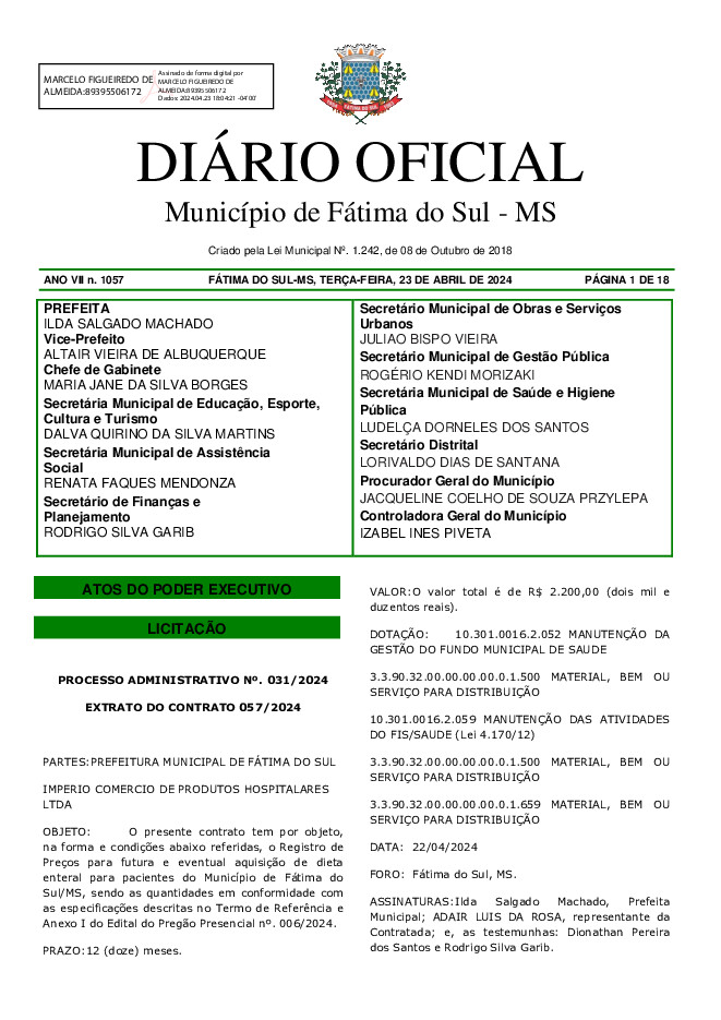 Diário Oficial - Edição nº 1057