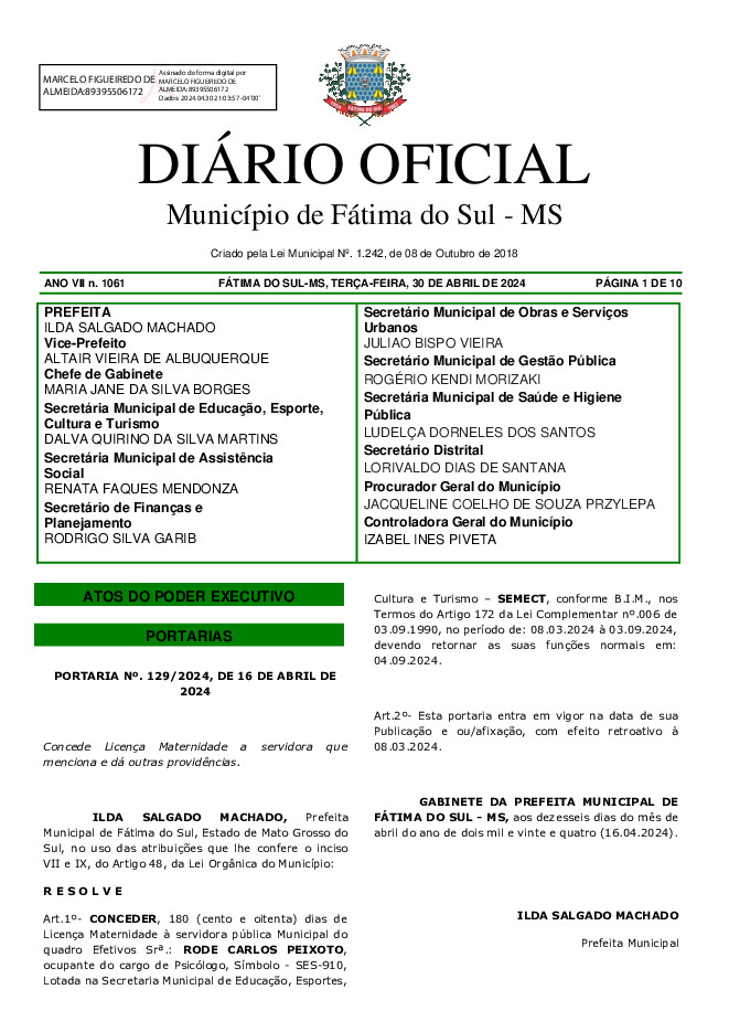 Diário Oficial - Edição nº 1061