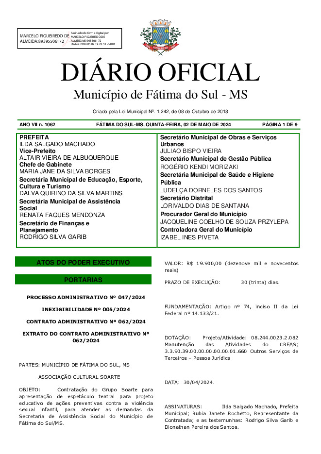 Diário Oficial - Edição nº 1062