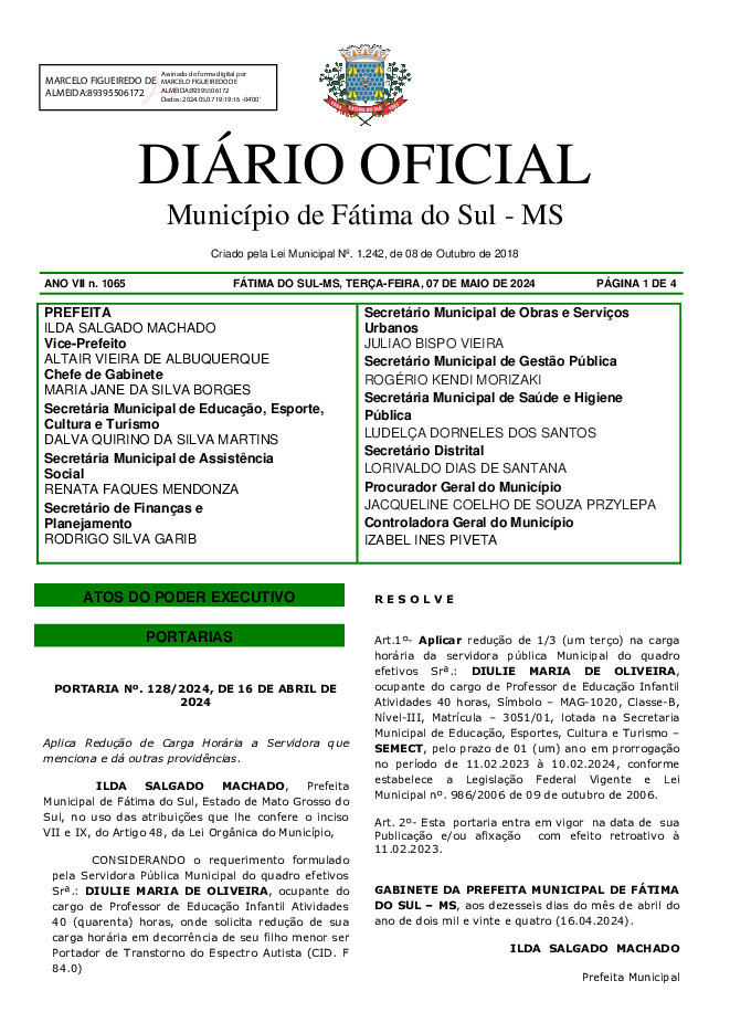 Diário Oficial - Edição nº 1065