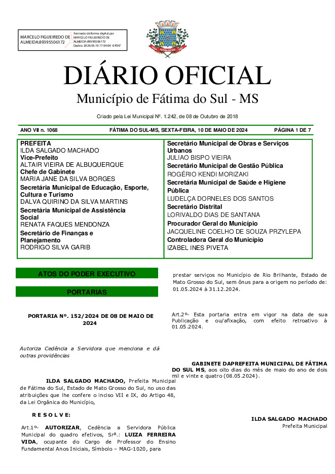 Diário Oficial - Edição nº 1068