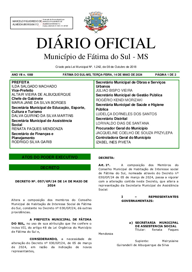 Diário Oficial - Edição nº 1069