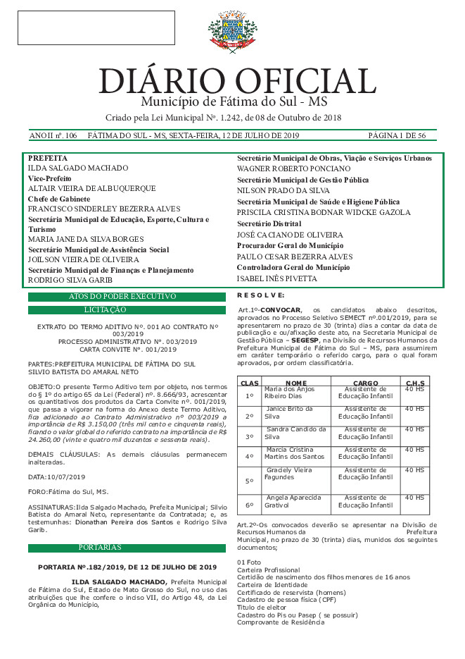 Diário Oficial - Edição nº 106