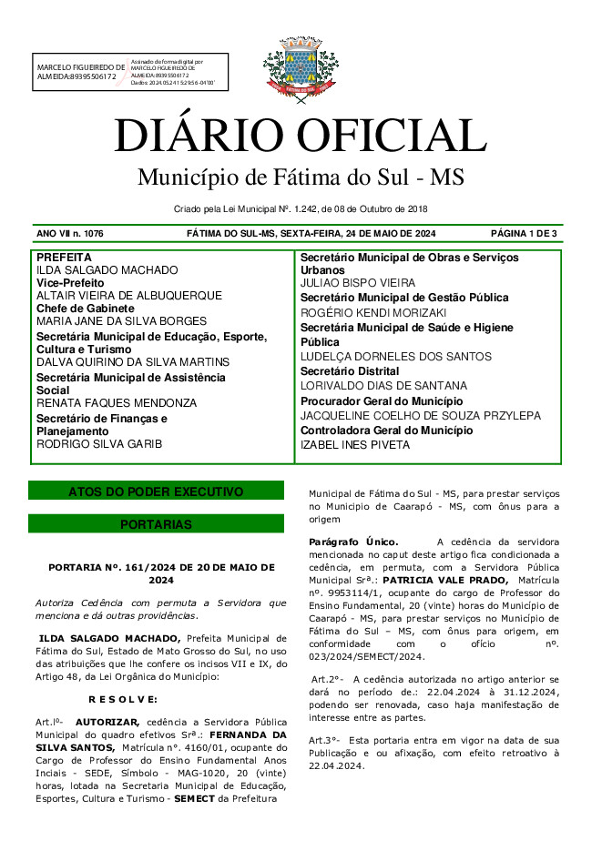 Diário Oficial - Edição nº 1076