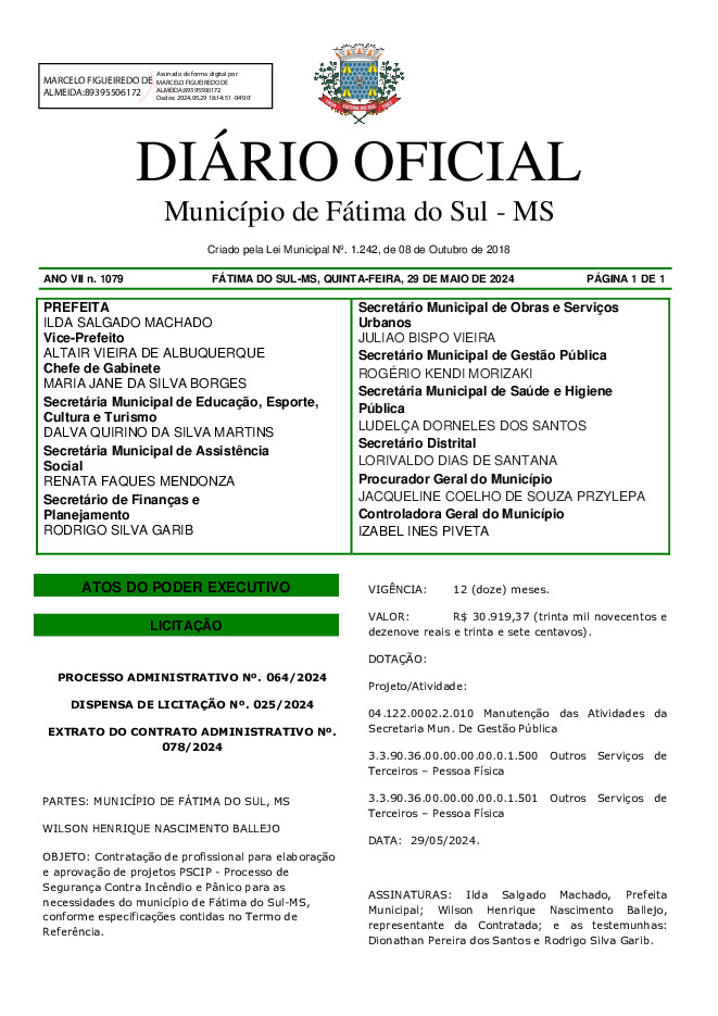 Diário Oficial - Edição nº 1079