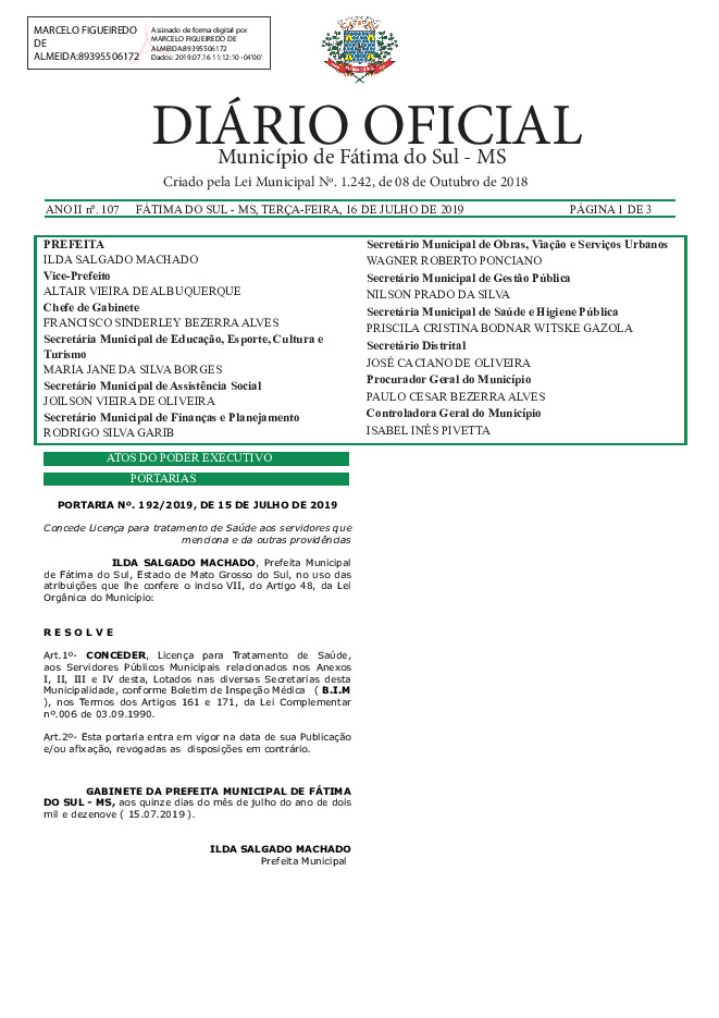 Diário Oficial - Edição nº 107