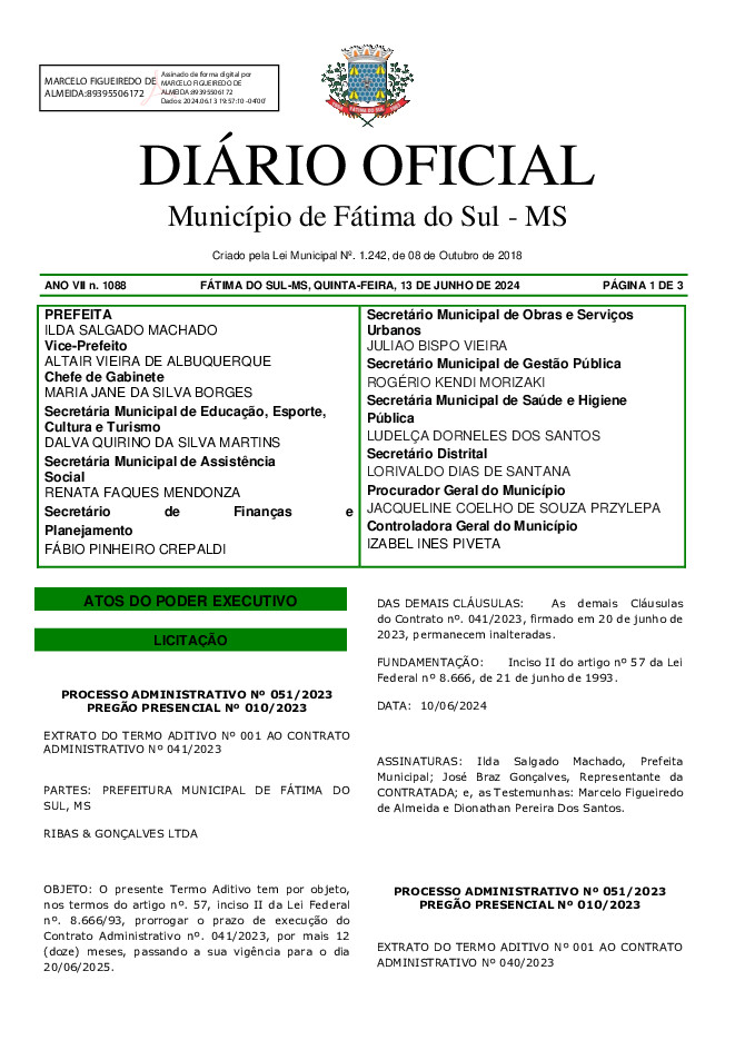 Diário Oficial - Edição nº 1088