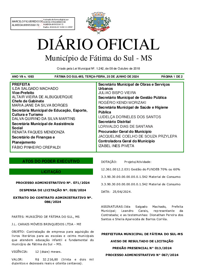 Diário Oficial - Edição nº 1093