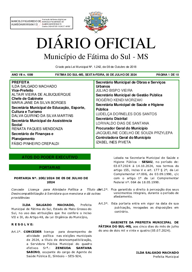 Diário Oficial - Edição nº 1099