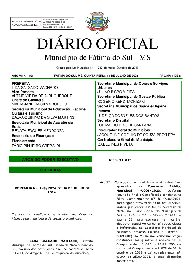 Diário Oficial - Edição nº 1101