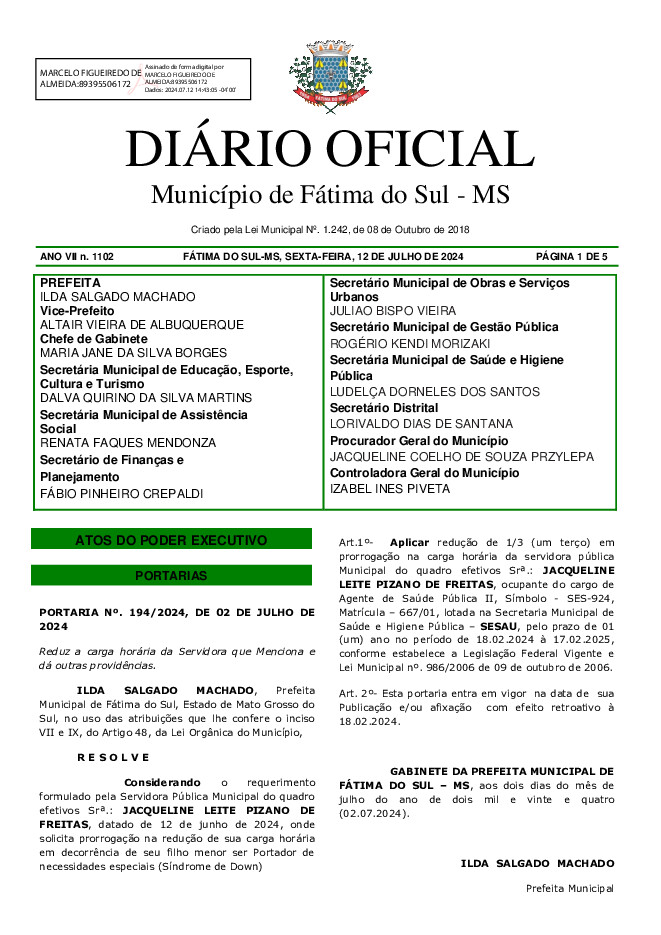 Diário Oficial - Edição nº 1102