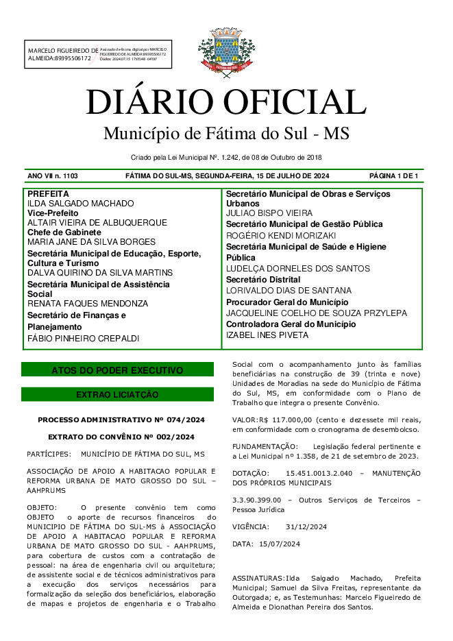 Diário Oficial - Edição nº 1103