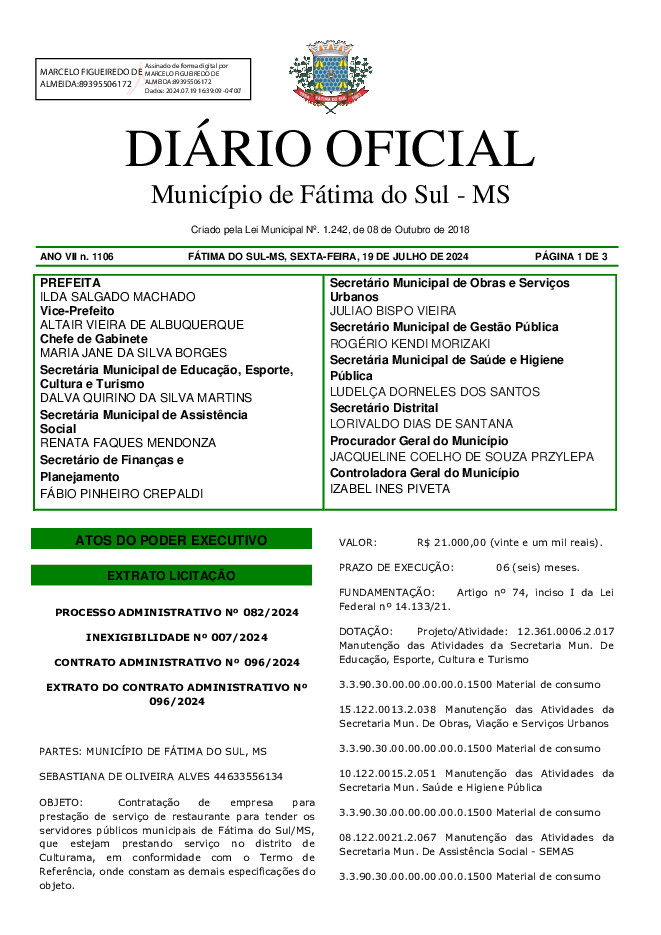 Diário Oficial - Edição nº 1106