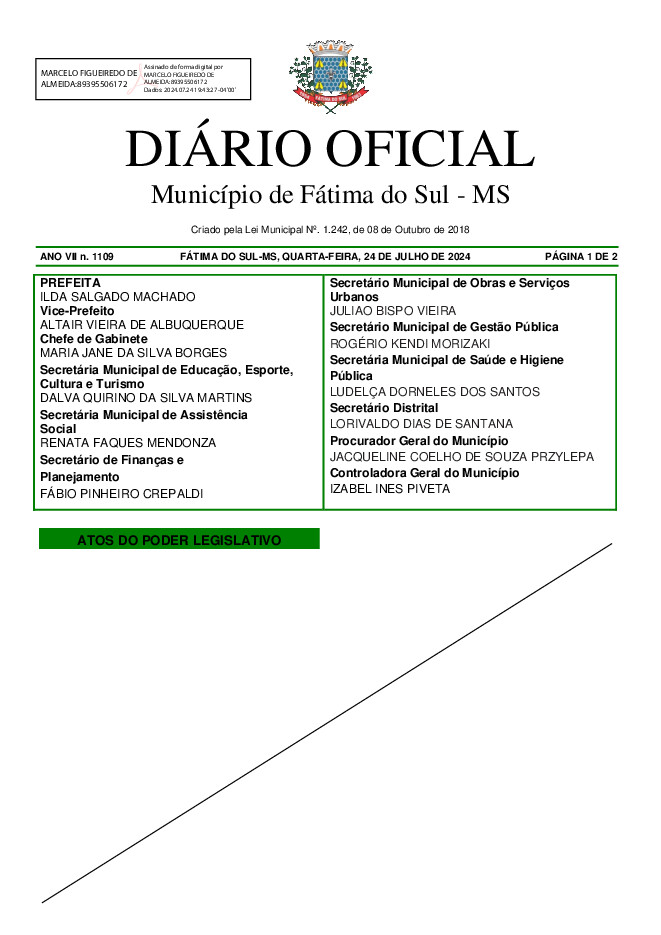 Diário Oficial - Edição nº 1109