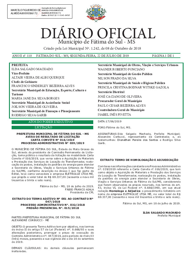 Diário Oficial - Edição nº 110