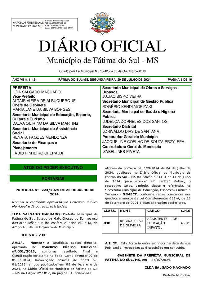 Diário Oficial - Edição nº 1112