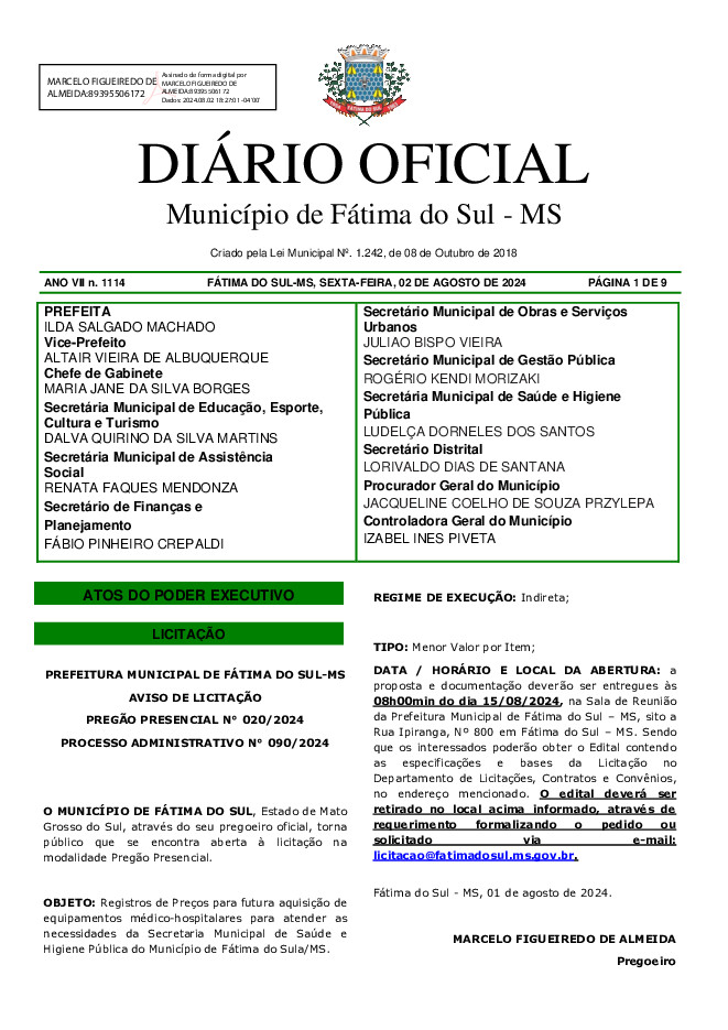 Diário Oficial - Edição nº 1114