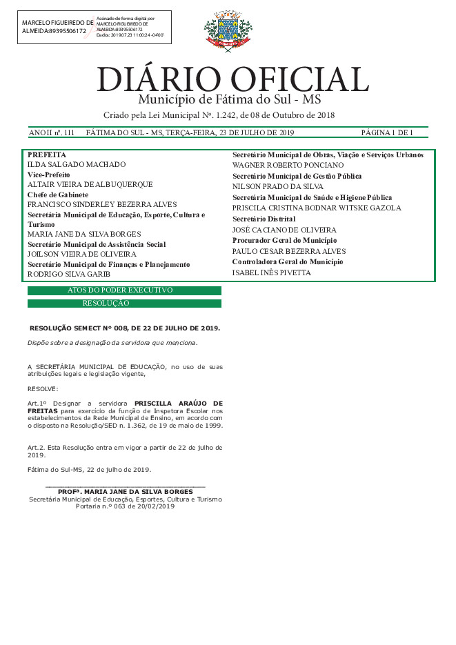 Diário Oficial - Edição nº 111