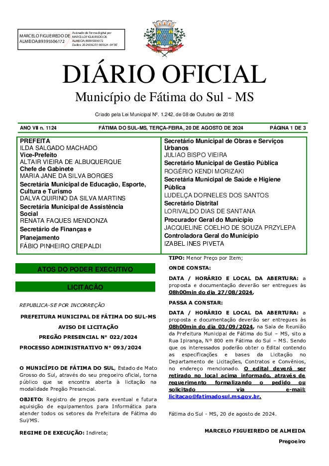 Diário Oficial - Edição nº 1124