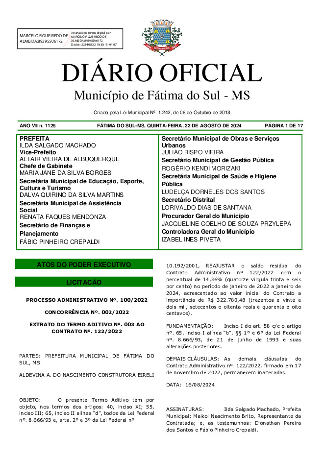 Diário Oficial - Edição nº 1125