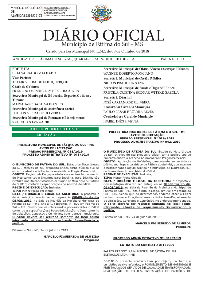 Diário Oficial - Edição nº 112