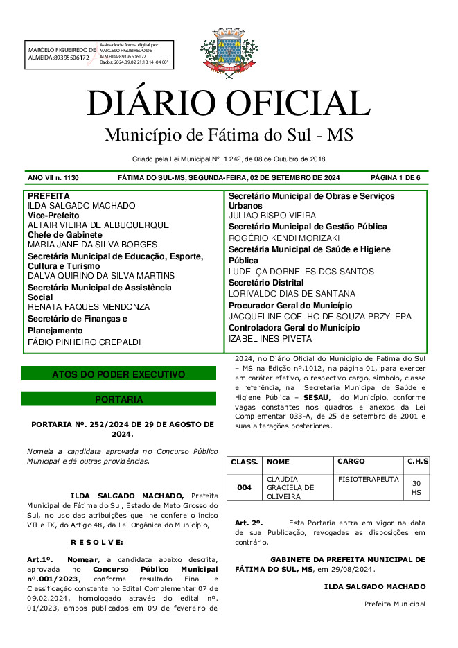 Diário Oficial - Edição nº 1130