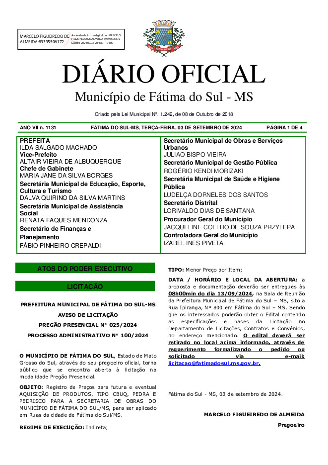 Diário Oficial - Edição nº 1131