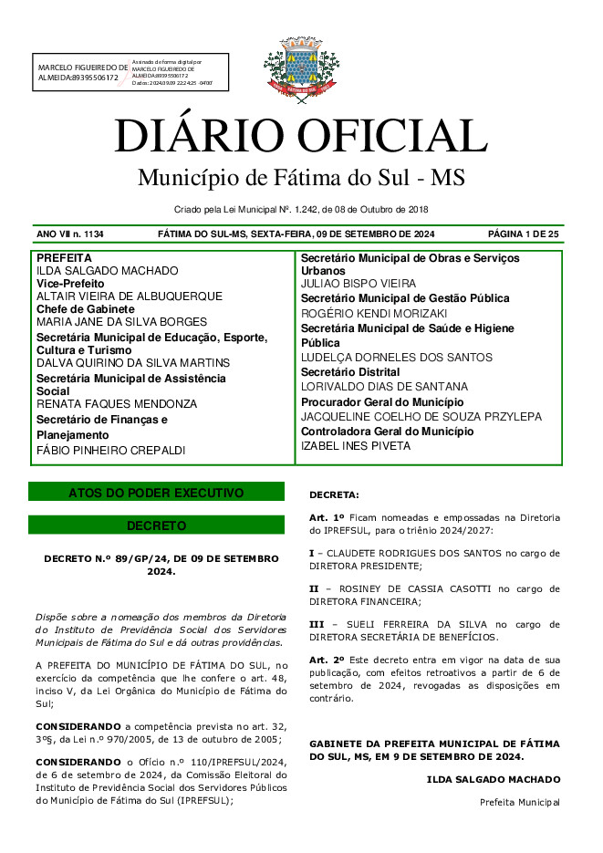 Diário Oficial - Edição nº 1134