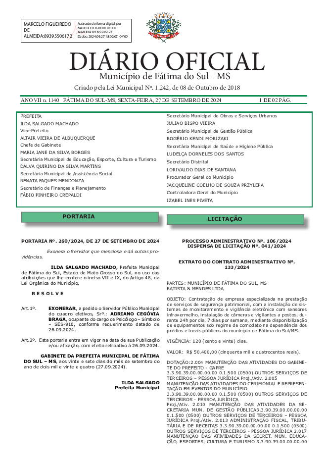 Diário Oficial - Edição nº 1140