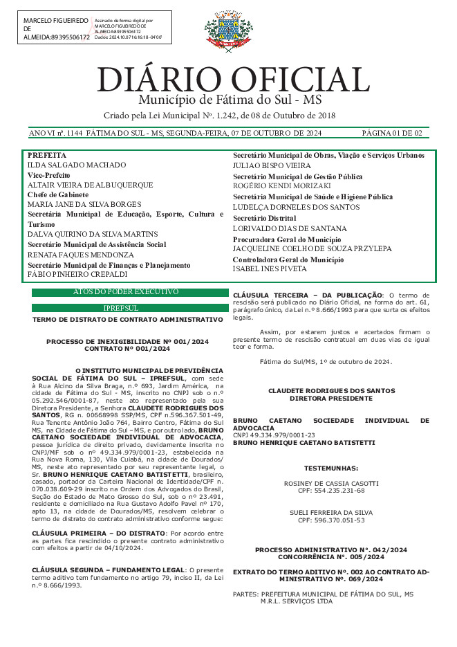 Diário Oficial - Edição nº 1144