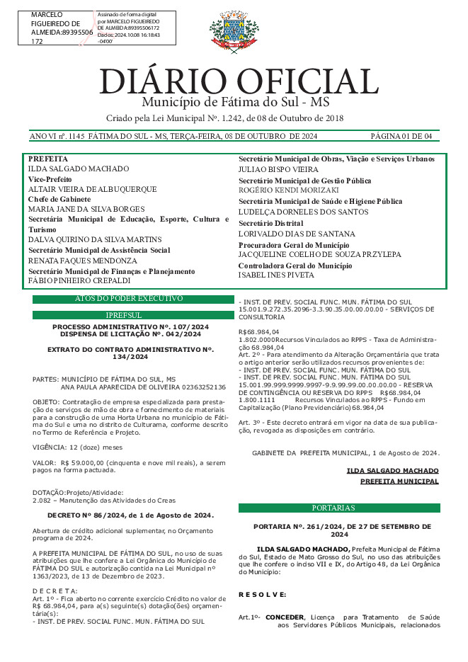 Diário Oficial - Edição nº 1145