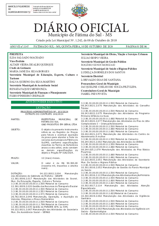 Diário Oficial - Edição nº 1147