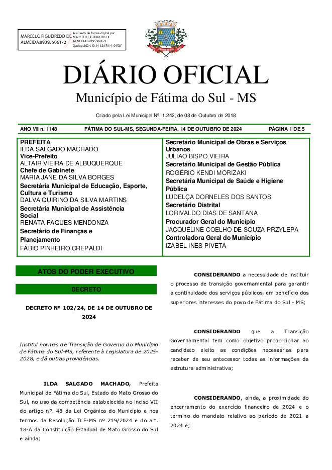 Diário Oficial - Edição nº 1148