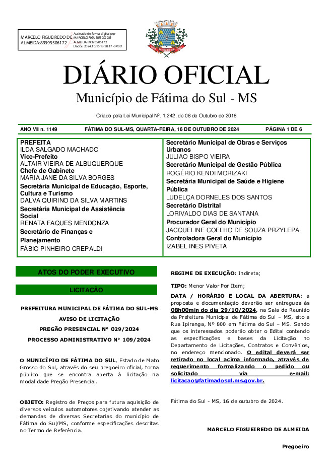 Diário Oficial - Edição nº 1149