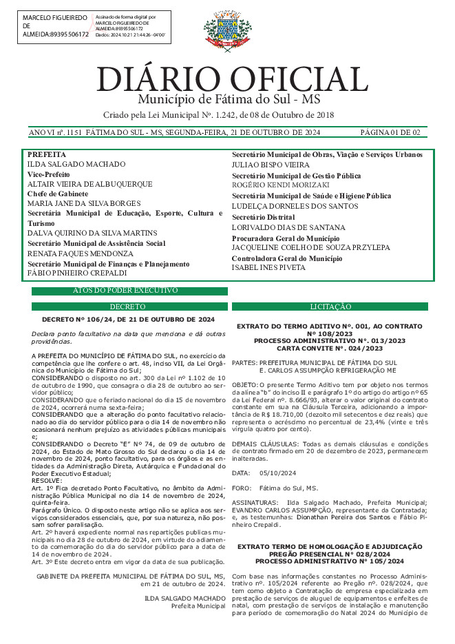 Diário Oficial - Edição nº 1151