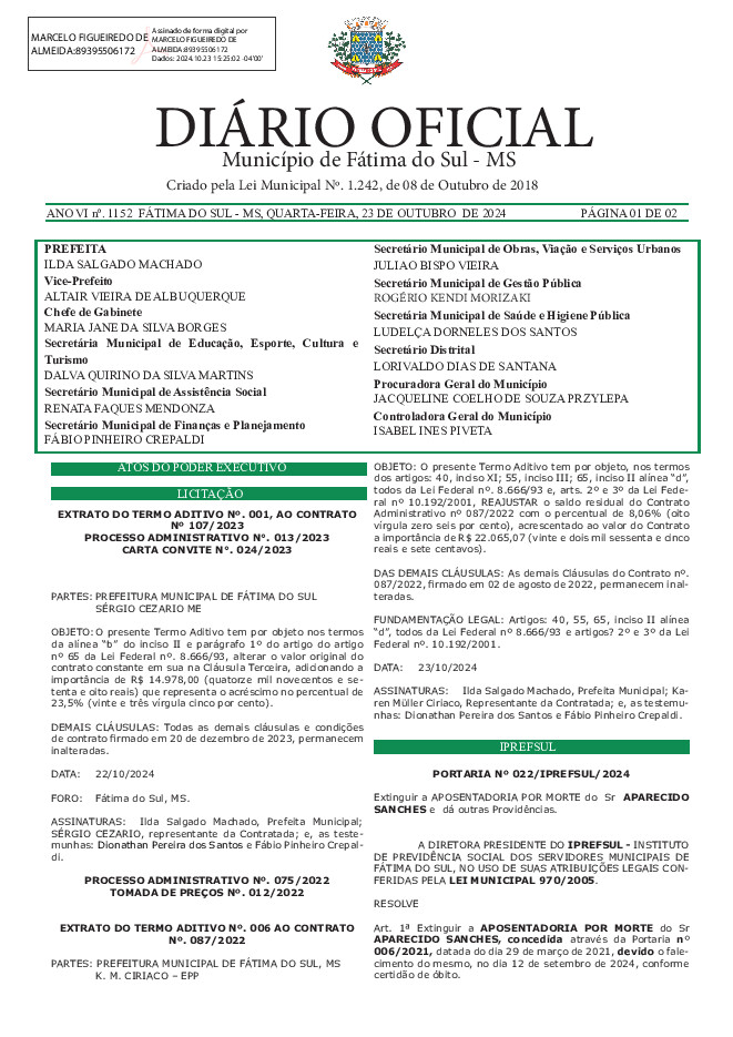 Diário Oficial - Edição nº 1152