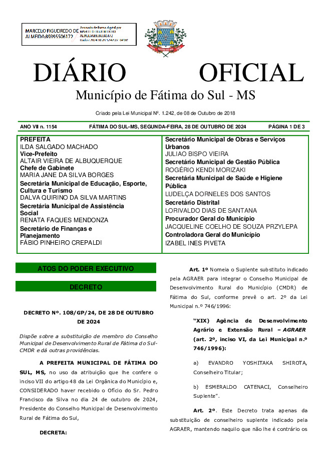 Diário Oficial - Edição nº 1154