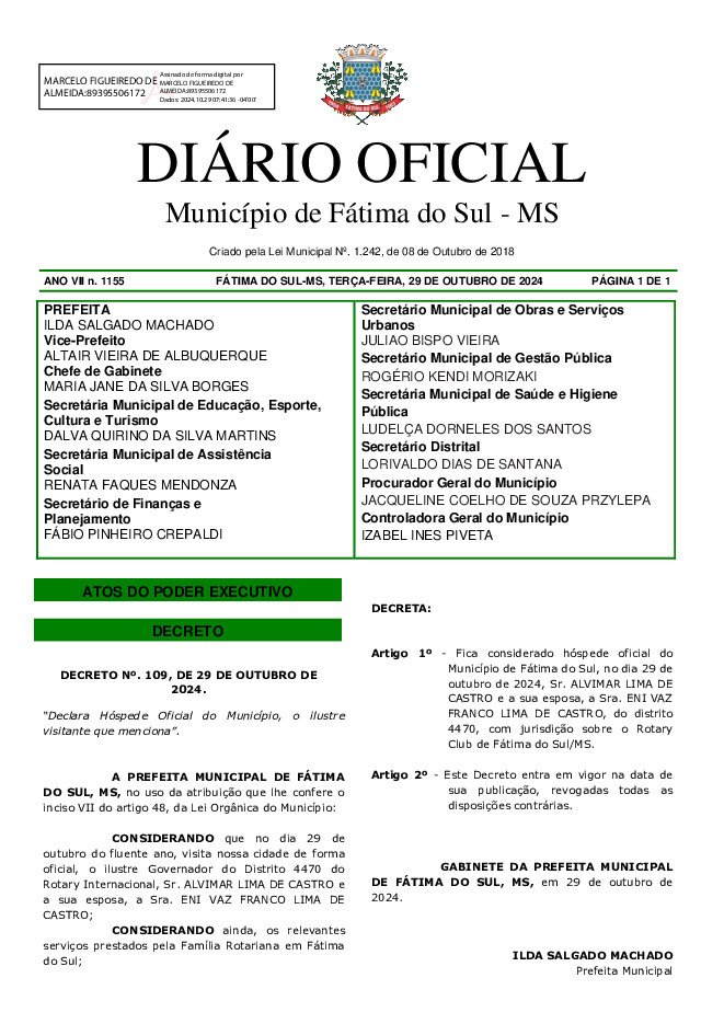 Diário Oficial - Edição nº 1155